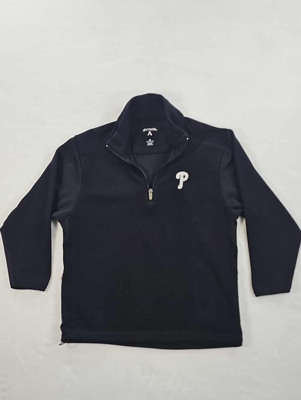 Antigua Philadelphia Phillies MLB Fleece Quarter Zip Pullover Black Mens XL